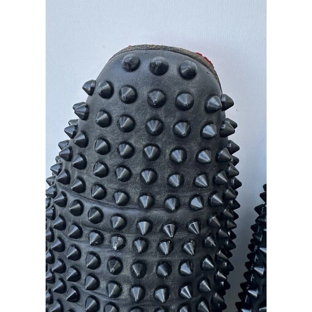Christian Louboutin Loafers Mens Rollerboy Spikes Flat Velours Black Size 41.5 - Picture 5 of 16
